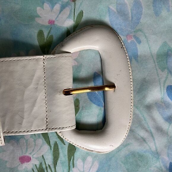 Vintage 80s Donna Karan BIG Leather Belt - Picture 2 of 14